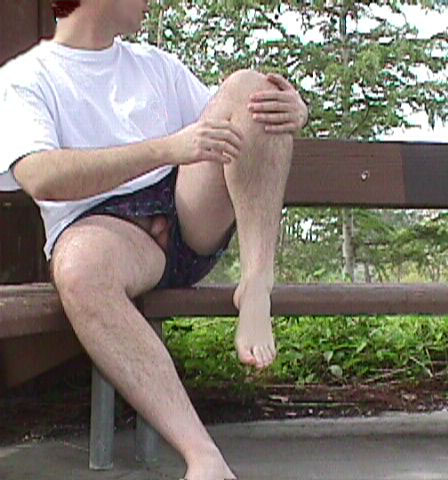 Gay - Penis up shorts - Hidden Cam shot.JPG
